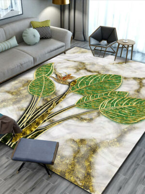 Green Leaves Carpets Floor Mat for Living Room Hall Dining Room Bedroom