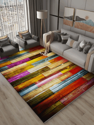 Multi-colours Striped Pattern Area Rugs for Living Room Dining Room Bedroom