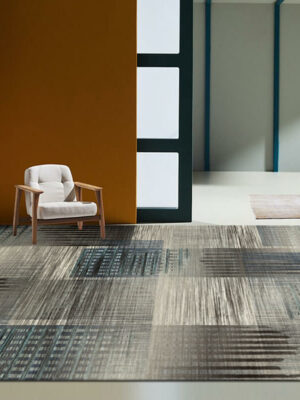 Grey Simple Lines Striped Rugs for Living Room Dining Room Bedroom