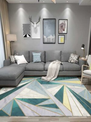 Geometric Simple Triangle Pattern Printed Area Rugs for Living Room Dining Room Bedroom