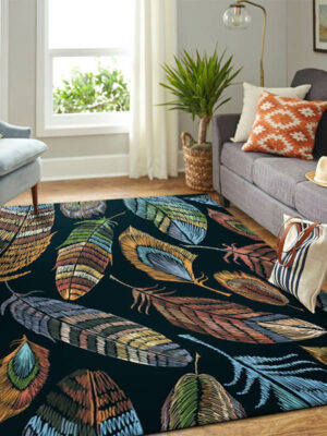 23 Feathers Patterned Modern Area Rugs Polyester Carpets for Dining Room Office Bedroom Living Room Hall