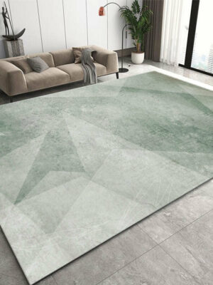 Green Gradient Triangle Patterned Modern Area Rugs Faux cashmere Carpets for Dining Room Office Bedroom Living Room Hall