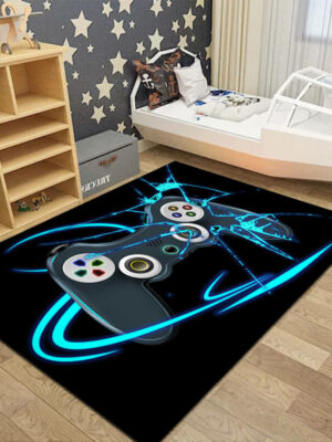 Game Console Handle Pattern Modern Area Rugs Polyester Carpets for Bedroom Nursery Kids Room 08