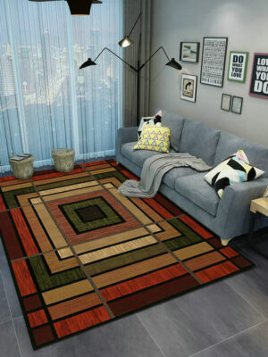 Square Geometric Pattern Modern Simplicity Rugs for Living Room Dining Room Bedroom Hall