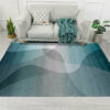 Blue Gradient Abstract Pattern Modern Simplicity Rugs for Living Room Dining Room Bedroom Hall