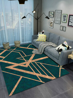 Green Irregular Geometric Pattern Modern Simplicity Rugs for Living Room Dining Room Bedroom Hall