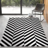 07 Creative Three-dimensional Black and White Grid Pattern Modern Geometric Rugs for Living Room Dining Room Bedroom Hall