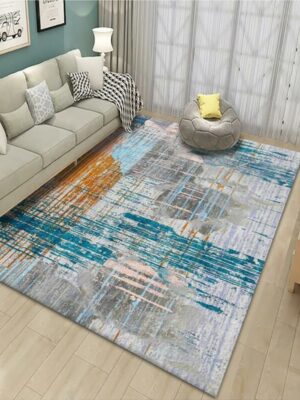 Abstract Line Pattern Area Rugs for Living Room Dining Room Bedroom Hall