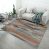 Grey Brown Abstract Stripes Pattern Modern Simplicity Rugs for Living Room Dining Room Bedroom
