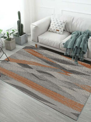 Grey Brown Abstract Stripes Pattern Modern Simplicity Rugs for Living Room Dining Room Bedroom