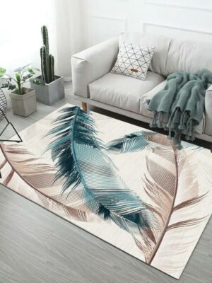 Lifelike Feathers Pattern Modern Concise Rugs for Living Room Dining Room Bedroom 05