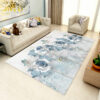 Blue Floral Printed Pattern Rugs for Living Room Dining Room Bedroom