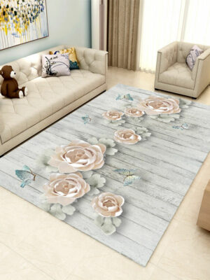 Floral Printed Pattern Rugs for Living Room Dining Room Bedroom