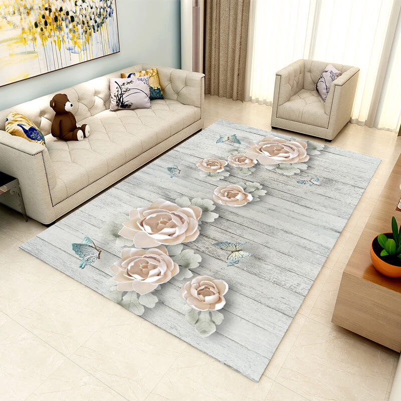 Floral Printed Pattern Rugs for Living Room Dining Room Bedroom