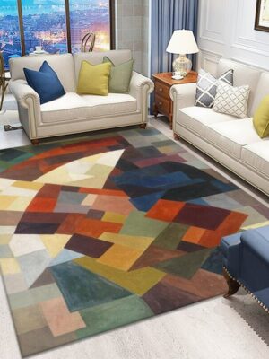 Abstract Multicolor Carpets Pattern Area Rugs for Living Room Dining Room Bedroom Hall