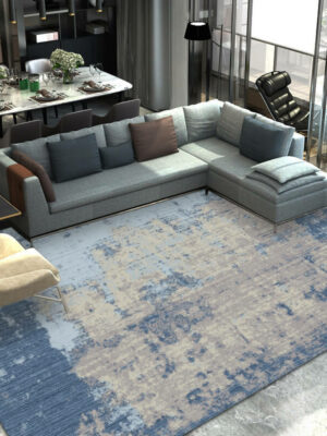 Blue Grey Ink Gradient Pattern Modern Abstract Rug For Bedroom Living Room Sofa Rugs Floor Mat