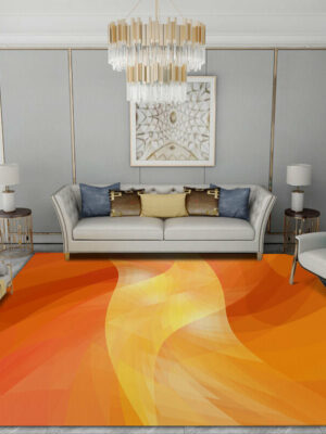 Orange-yellow Gradient Pattern Modern Abstract Rug For Bedroom Living Room Sofa Rugs Floor Mat