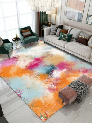 Colorful Gradient Abstract Pattern Modern Rug For Bedroom Living Room Sofa Rugs Floor Mat 03