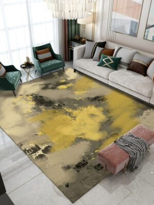 Yellow Brown Gradient Abstract Pattern Modern Rug For Bedroom Living Room Sofa Rugs Floor Mat