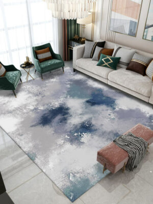 Blue Grey Gradient Abstract Pattern Modern Rug For Bedroom Living Room Sofa Rugs Floor Mat