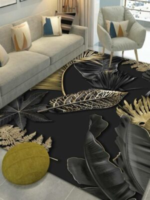 07 Leaves Pattern Area Rugs for Living Room Dining Room Bedroom Hall