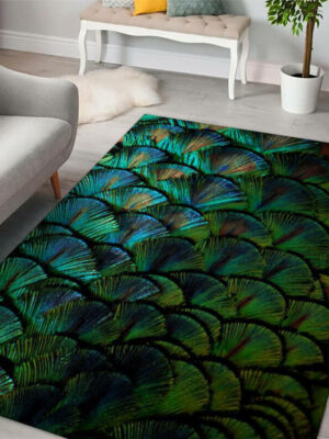 Gorgeous Feathers Patterns Modern Rug For Bedroom Living Room Sofa Rugs Floor Mat 01