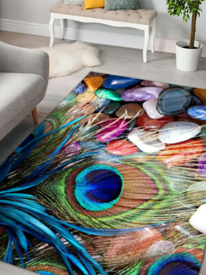 Gorgeous Feathers Patterns Modern Rug For Bedroom Living Room Sofa Rugs Floor Mat 04