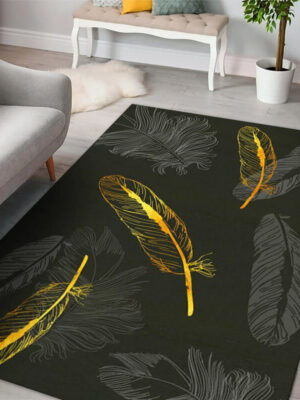 Gorgeous Feathers Patterns Modern Rug For Bedroom Living Room Sofa Rugs Floor Mat 15