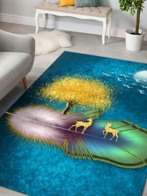 Gorgeous Feathers Patterns Modern Rug For Bedroom Living Room Sofa Rugs Floor Mat 19