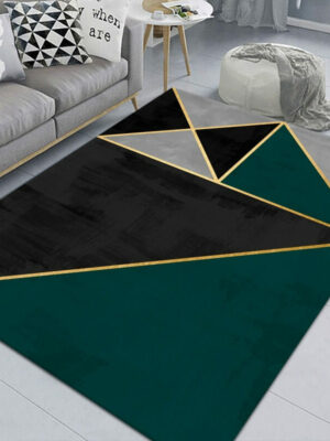 Tricolor Triangle Geometric Pattern Modern Rugs For Living Room Dining Room Bedroom
