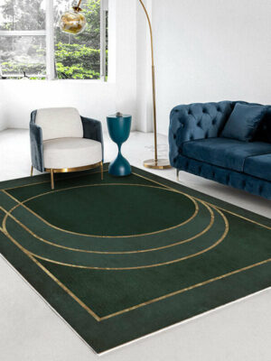 Green Modern Minimalist Geometric Pattern Rugs For Living Room Dining Room Bedroom 03