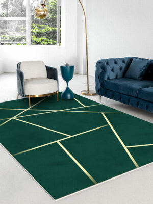 Green Modern Minimalist Geometric Pattern Rugs For Living Room Dining Room Bedroom 05
