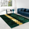 Green Modern Minimalist Geometric Pattern Rugs For Living Room Dining Room Bedroom 10