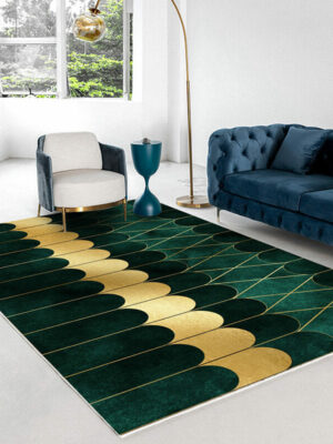 Green Modern Minimalist Geometric Pattern Rugs For Living Room Dining Room Bedroom 10