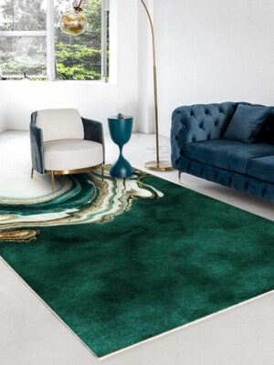Green Modern Minimalist Abstract Pattern Rugs For Living Room Dining Room Bedroom 04