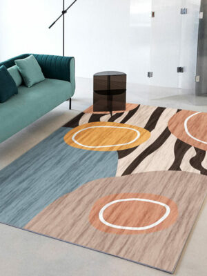 Simple Abstract Geometric Color Block Pattern Rugs For Living Room Dining Room Bedroom 10
