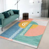 Simple Abstract Geometric Color Block Pattern Rugs For Living Room Dining Room Bedroom 11