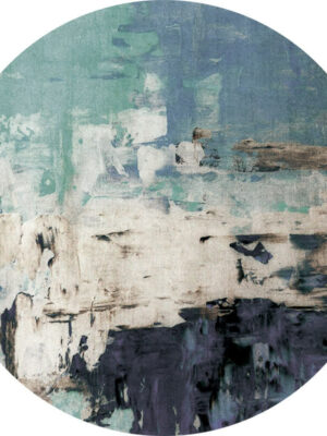 Abstract Blue Pattern Round Rugs for Living Room Bedroom Office