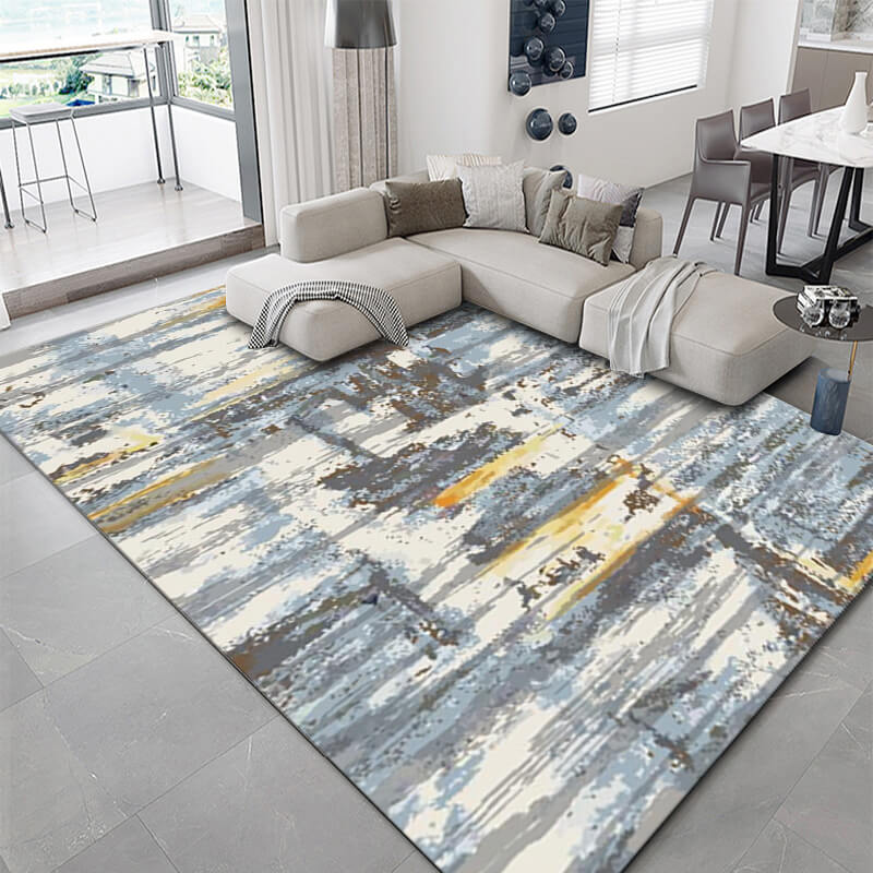 Concise Water Ink Stitching Pattern Modern Carpets For Bedroom Living Room Sofa Rugs 14