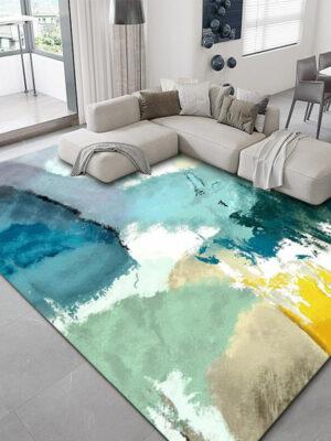 Concise Water Ink Stitching Pattern Modern Carpets For Bedroom Living Room Sofa Rugs 22