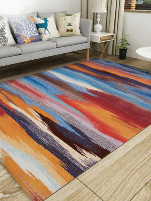 Multi-color Gradient Abstract Modern Polyester Carpets Area Rugs for Living Room Bedroom Hall