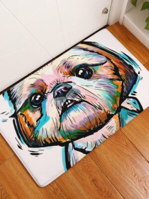 Cute Colourful Dog Pattern Entryway Doormat Rugs Kitchen Bathroom Anti-slip Mats 14