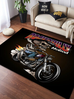 Vintage Harley Kawasaki Ducati Motorcycle Flannel Floor Mats 03