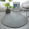 Coral Fleece Carpets Light Grey Modern Round Solid Colour Rugs for Entrance Bedroom Bedside Living Room
