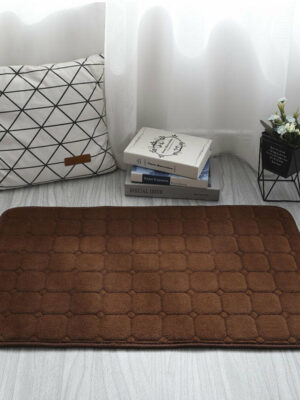 Modern Anti-slip mats Brown Solid Colour Coral Fleece Carpets for Entrance Bedside Dining Room Bedroom