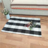 Cotton Washable Area Rugs Black and White Buffalo Check Rug Hand-Woven Lattice Plaid Floor Rugs Carpet for Living Room Bedroom