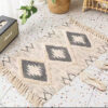 Retro Moroccan Geometric Pattern Cotton and Linen Area Rug with Tassel Handwoven Floor Carpet Rug for Living Room Bedroom 15