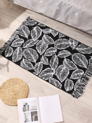 Retro Moroccan Geometric Pattern Cotton and Linen Area Rug with Tassel Handwoven Floor Carpet Rug for Living Room Bedroom 21