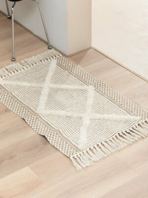 Retro Moroccan Geometric Pattern Cotton and Linen Area Rug with Tassel Handwoven Floor Carpet Rug for Living Room Bedroom 26