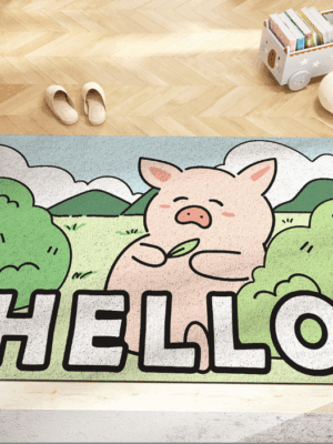 Cute Pig Pets Welcome to My Home Durable Non-slip Mats Cartoon Doormat